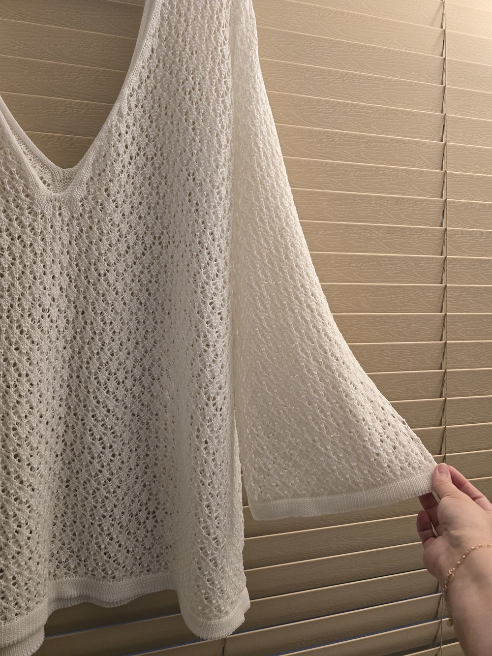 White Knit Openwork Swim Cover Up